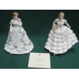 TWO ROYAL DOULTON GLAZED CERAMIC FIGURES- BELL OF THE BALL AND QUEEN OF HEARTS