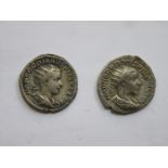 TWO GORDIAN ROMAN DENARIUS TYPE COINS