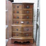 REPRODUCTION MAHOGANY BOW FRONTED EIGHT DRAWER CHEST