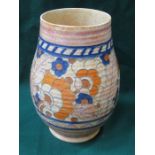 CROWN DUCAL GLAZED CERAMIC VASE SIGNED BY CHARLOTTE RHEAD, APPROXIMATELY 23cm HIGH,