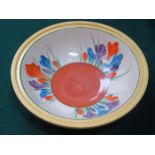 CLARICE CLIFF BIZARRE HANDPAINTED CERAMIC BOWL,