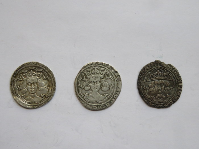 THREE HENRY VI HALF GROATS