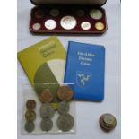 MIXED LOT OF CASED COINAGE INCLUDING DECIMAL COIN SET