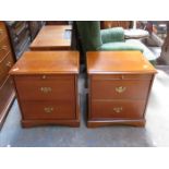 PAIR OF STAG TWO DRAWER BEDROOM CHESTS