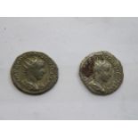 TWO GORDIAN ROMAN DENARIUS TYPE COINS