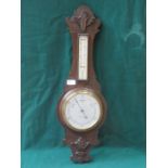 OAK CASED ANEROID BAROMETER