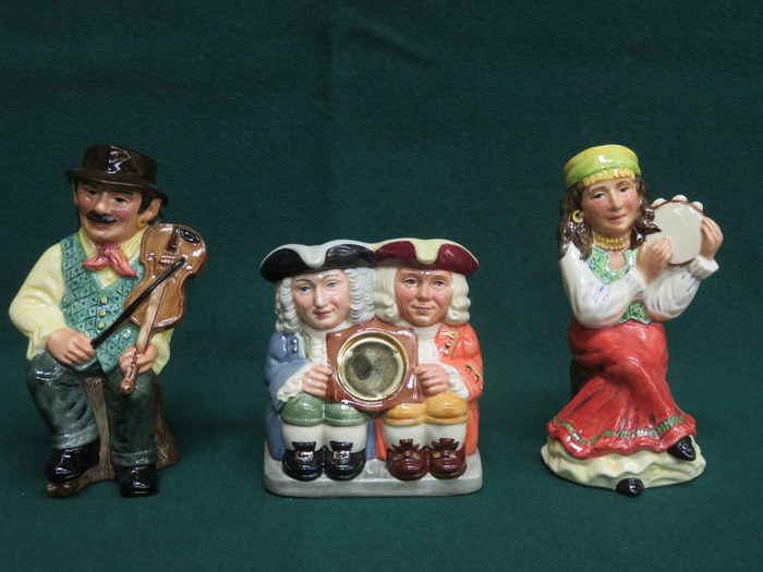 THREE VARIOUS LIMITED EDITION GLAZED CERAMIC CHARACTER JUGS