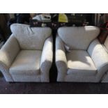 PAIR OF MODERN UPHOLSTERED ARMCHAIRS