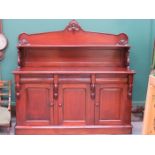 MAHOGANY VICTORIAN STYLE THREE DRAWER, THREE DOOR,