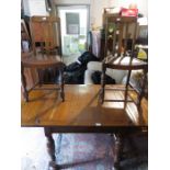 OAK DRAW LEAF TABLE WITH FOUR CHAIRS AND TWO OTHERS