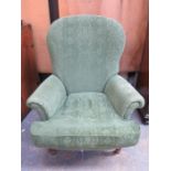 VICTORIAN STYLE UPHOLSTERED ARMCHAIR