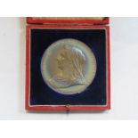 CASED 1837-1897 SILVER QUEEN VICTORIA DIAMOND ANNIVERSARY COMMEMORATIVE MEDALLION