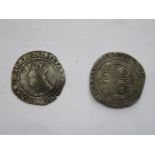 ELIZABETH I HALF CROWN AND CHARLES I HALF CROWN,