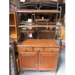 DECORATIVE WOODEN AND METAL KITCHEN DRESSER