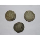 THREE ELIZABETH I HALF CROWNS,