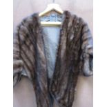 1930'S 40'S BROWN MINK BOLERO STOLE,