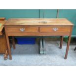 MAHOGANY TWO DRAWER SIDE TABLE