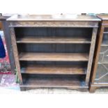 SET OF CARVED FRONTED OAK OPEN BOOKSHELVES