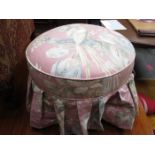 SMALL CIRCULAR UPHOLSTERED STOOL