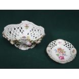 CONTINENTAL STYLE HANDPAINTED AND GLIDED RELIEF DECORATED FRUIT BOWL,