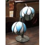 TIFFANY STYLE PEWTER TABLE LAMP