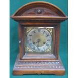CARVED OAK CASED BRACKET CLOCK WITH ORMOLU MOUNTED DIAL