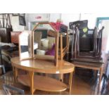 MIXED LOT OF FURNITURE INCLUDING COFFEE TABLE, CHAIRS, NEST OF THREE TABLES, ETC.