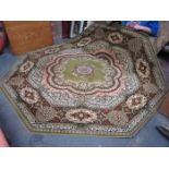 TWO LARGE MODERN OCTAGONAL FLOOR RUGS