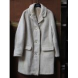 FULLY LINED CREAM MOHAIR THREE QUARTER LENGTH JACKET