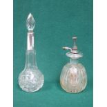 SILVER TOPPED PERFUME ATOMIZER AND SILVER PERFUME BOTTLE