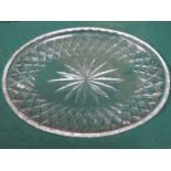 OVAL CUT CRYSTAL GLASS TRAY BY WEBB CORBETT