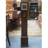 ART DECO STYLE OAK GRANDMOTHER CLOCK