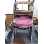 THREE LEATHER SEATED OAK CHAIRS