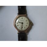 9ct GOLD ART DECO STYLE WRISTWATCH