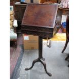 ANTIQUE MAHOGANY READING STAND ON TRIPOD SUPPORTS