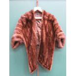 1930'S 40'S BROWN MINK BOLERO STOLE,