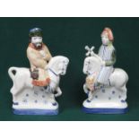 TWO HANDPAINTED RYE POTTERY FIGURES