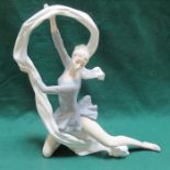 LARGE NAO GLAZED CERAMIC BALLET DANCER,