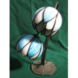 TIFFANY STYLE PEWTER TABLE LAMP