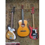 TWO ELECTRIC GUITARS AND ACOUSTIC GUITAR