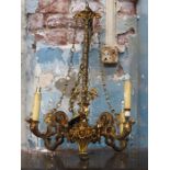 GOOD QUALITY GILDED FOUR SCONCE LIGHT FITTING