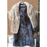 DARK BROWN LADIES VINTAGE MINK COAT AND FUR STOLE