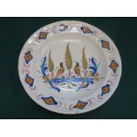 19th CENTURY HANDPAINTED CIRCULAR CERAMIC CHARGER,