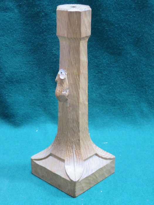 ROBERT THOMPSON MOUSEMAN CARVED TABLE LAMP STAND