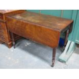 MAHOGANY SINGLE DRAWER DROP LEAF PEMBROKE TABLE