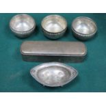 THREE INDIAN SILVER COLOURED BOWLS,