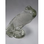 WARREN KESSLER 1930s GLASS CAR MASCOT IN THE FORM OF A DOVE, INTAGLIO SIGNATURE TO WING,