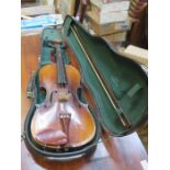 CASED VIOLIN WITH BOW WITH LABEL INSIDE SKYLARK BRAND