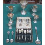 MIXED LOT OF VARIOUS HALLMARKED SILVER CUPS,