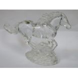 WATERFORD GLASS FIGURE DEPICTING A GALLOPING HORSE,